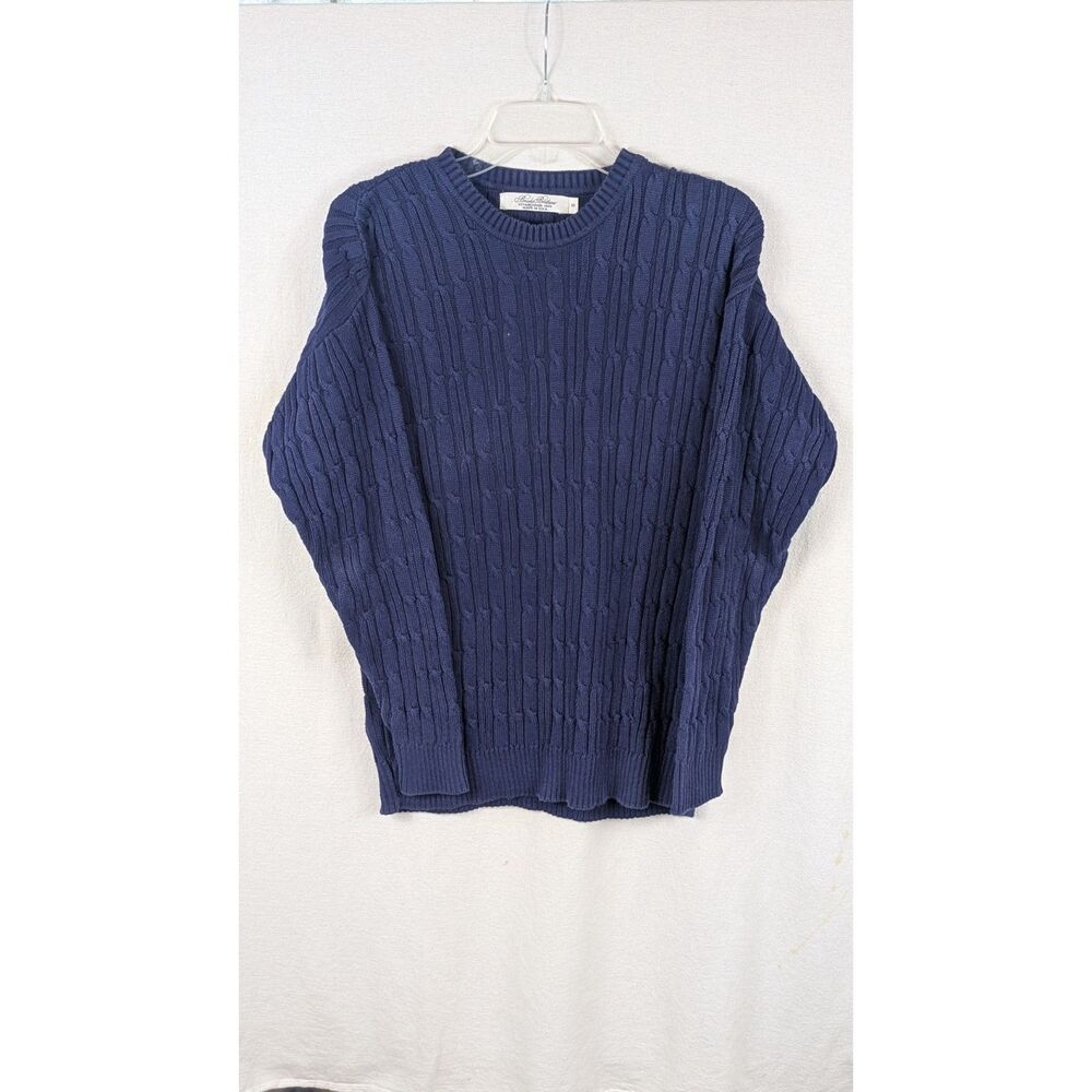 Vintage Brooks Brothers Cable Knit Sweater Blue Women's Size Small